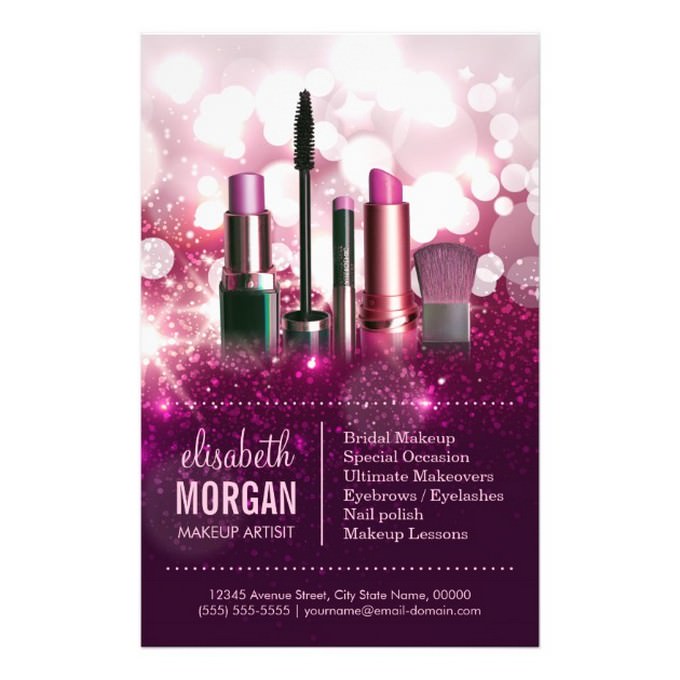 Makeup Artist Cosmetician - Pink Beauty Glitter Flyer