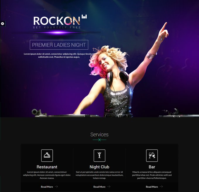 Music Club Music Website Template Rockon