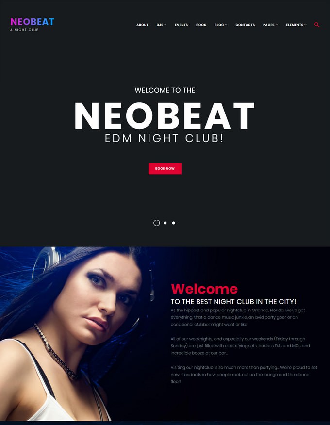 Neobeat Night Club & Entertainment WordPress Theme