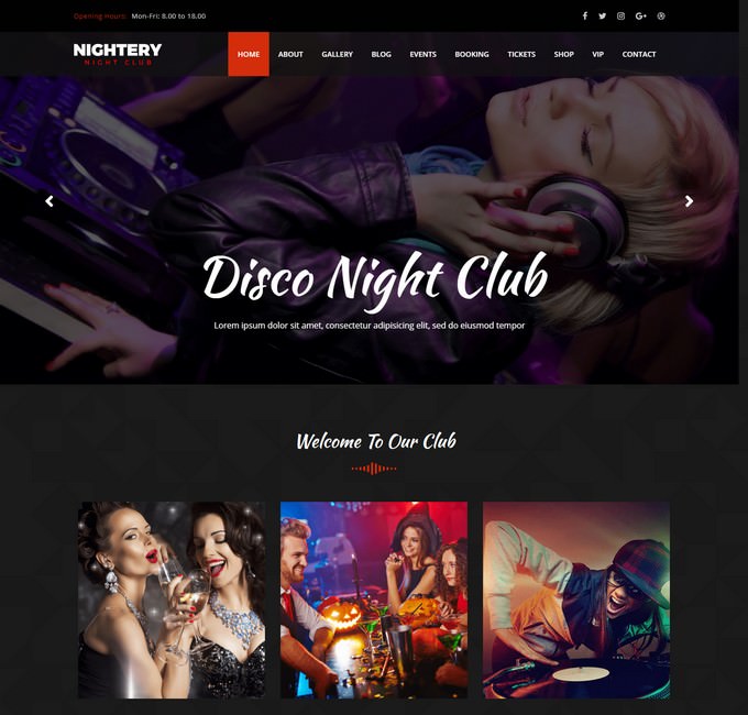 Night Club WordPress Theme