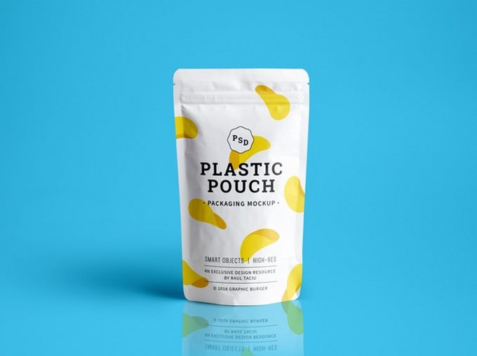 Plastic Pouch Packaging MockUp PSD