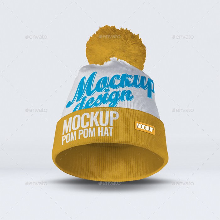 Pom Pom Hat Mock-Up