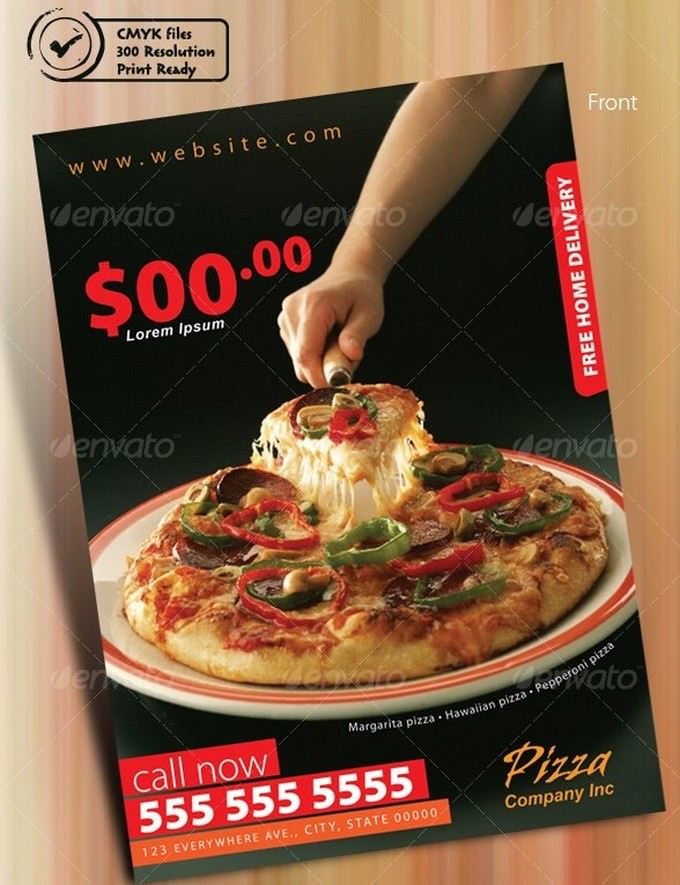 Print Ready Pizza Menu Flyer