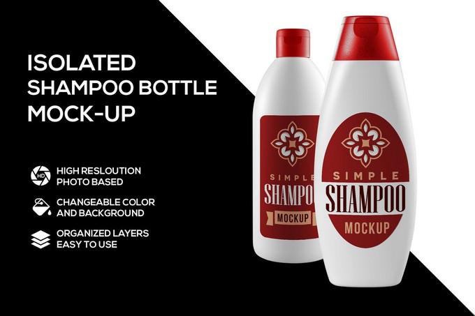 Simple Shampoo Bottle PSD
