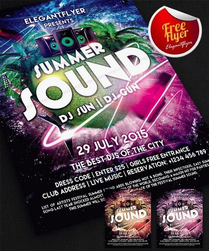 Summer Sound Party Free Flyer