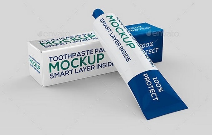 Toothpaste Packaging Mock-up PSD