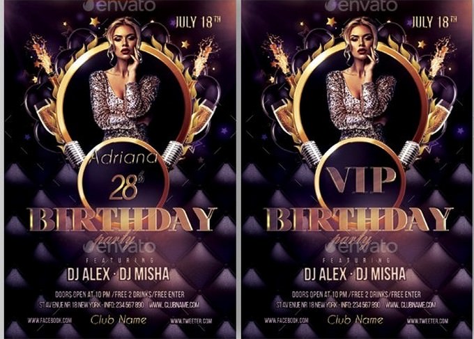 VIP Birthday Flyer Template