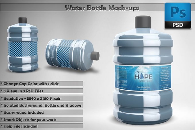 Water Bottle Mock-Up PSD