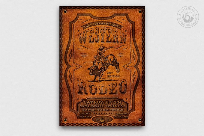 Western Rodeo Flyer Template