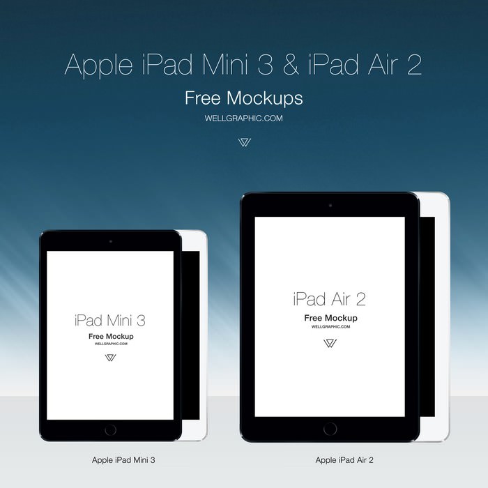 Apple iPad Mini 3 and iPad Air 2 Mockup