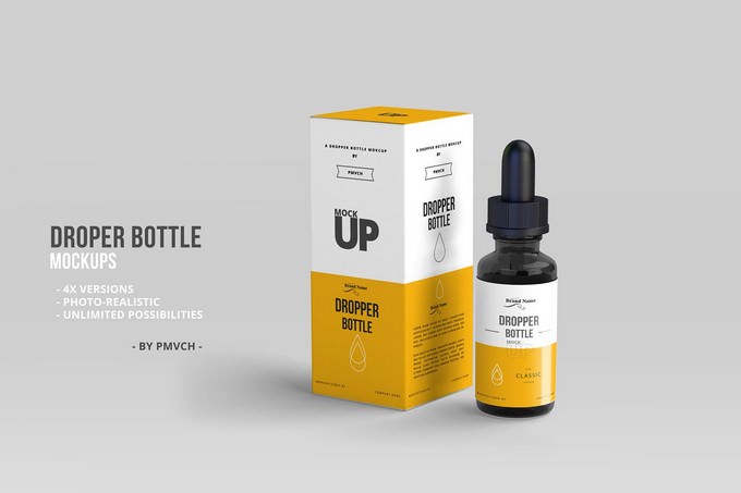 Dropper Bottle Product Mockups PSD
