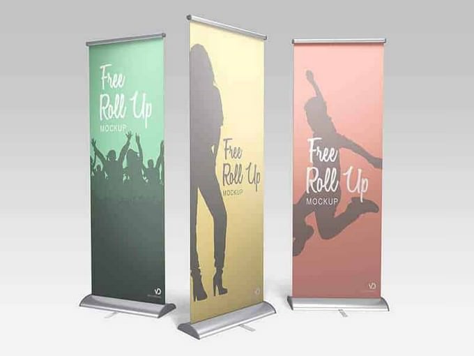 Roll Up Banner Mockup Free