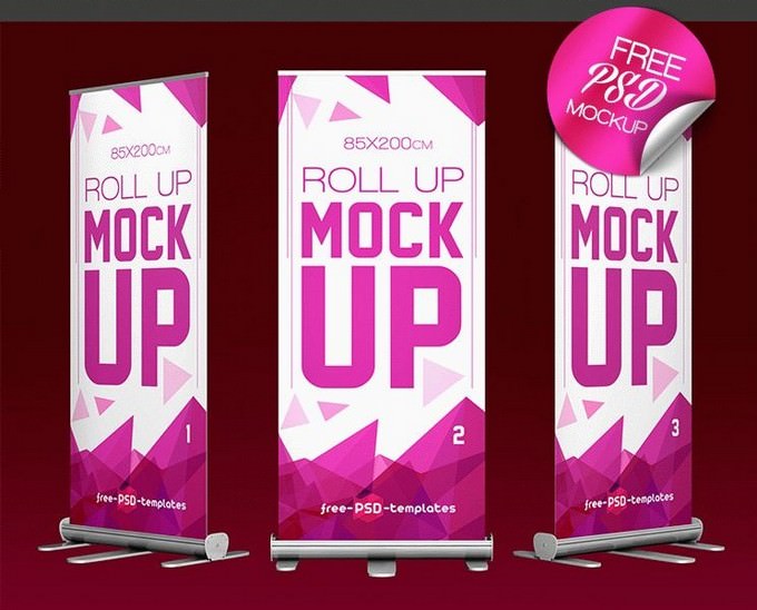 Roll up Mock-up In PSD Free