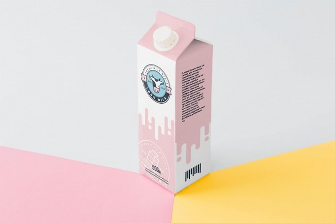 Milk Product Packaging Mockup PSD