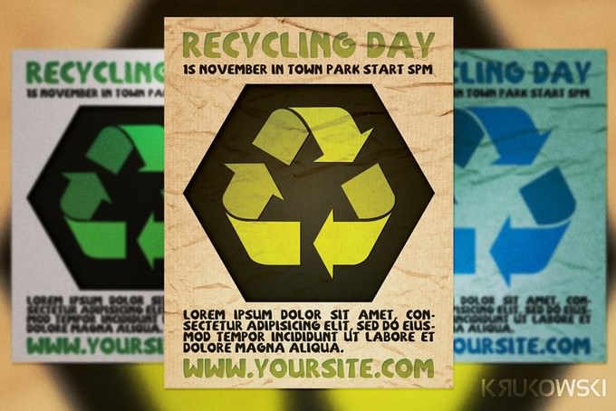 Recycling Day Flyer Template