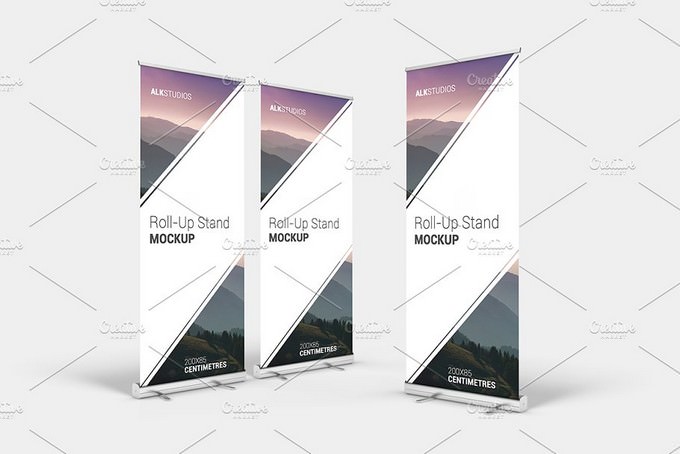 Roll Up Banner Mock-Up PSD