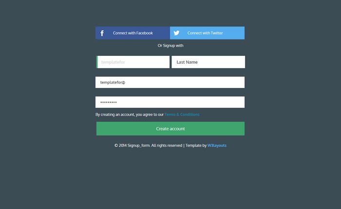 Signup Form Flat Template