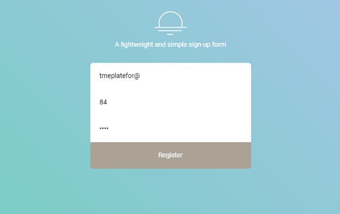 Simple And Light Sign up Form