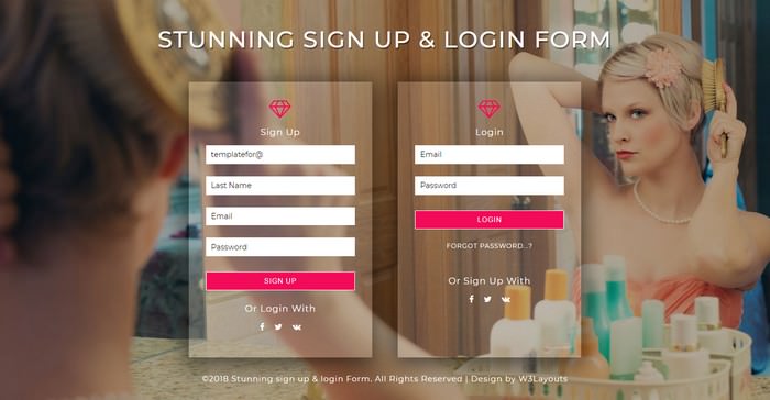 Stunning Signup and Login Form