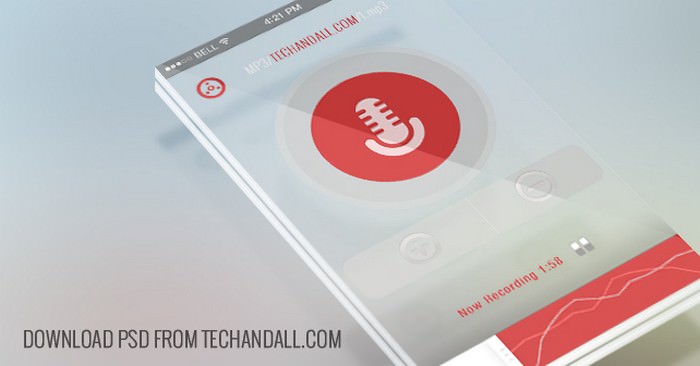 Translucent Perspective Mobile Mock-up Screen with 3D