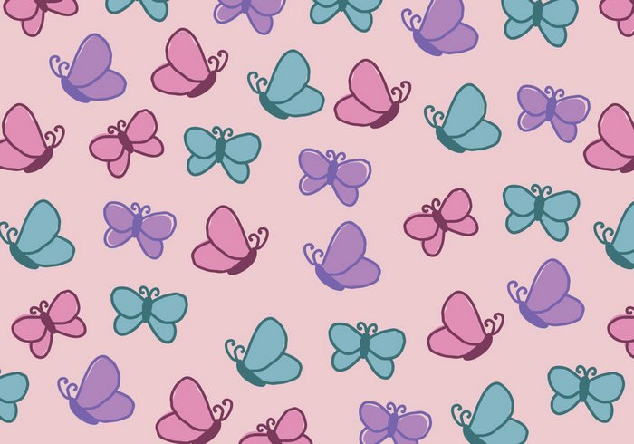 Cute And Girly Pattern Full Of Butterflies