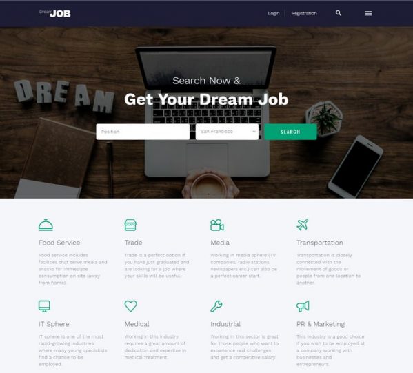 job portal website presentation