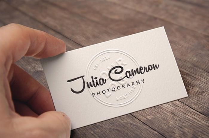 Embossed Business Card MockUp PSD