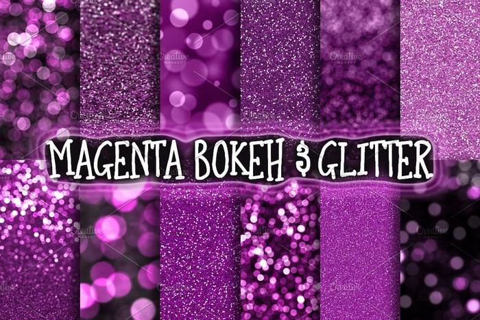 Magenta Bokeh & Glitter