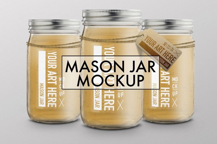 Mason Jar With Label Mockup