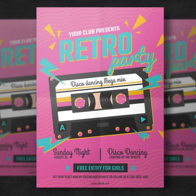 20+ Unique Retro Flyer Templates 2019 - Templatefor