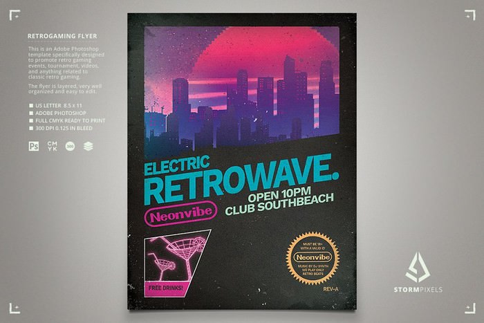 Retrowave Flyer v1 Retrogaming Cover