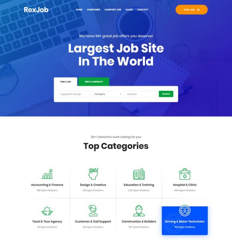 25+ Best Job Portal HTML5 Website Templates 2019 Templatefor