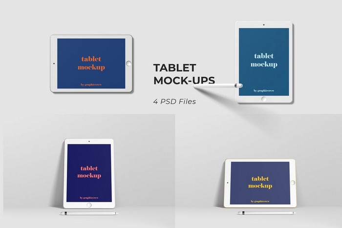 Tablet Mockups 4 PSD Files