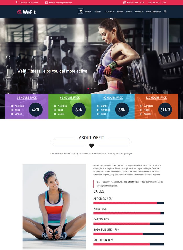 Wefit - Health, Sport, Gyms and Trainers Template