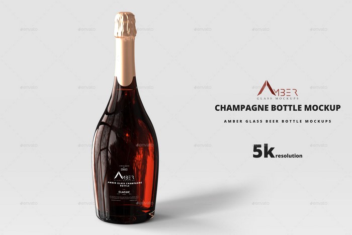 Amber Glass Champagne Mockup