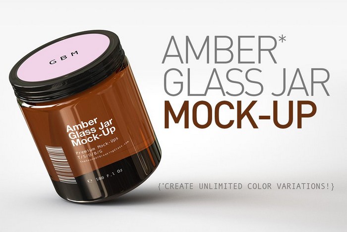 Amber Glass Jar Mock-Up