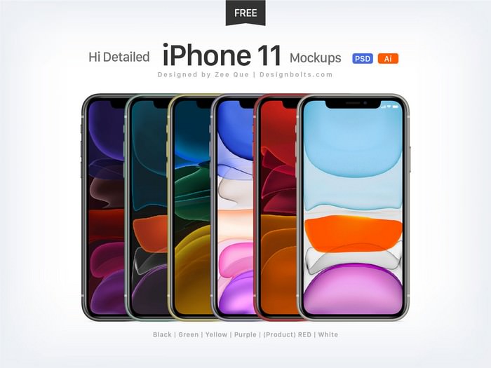 Apple iPhone 11, iPhone 11 Pro & iPhone Pro Max Mockup