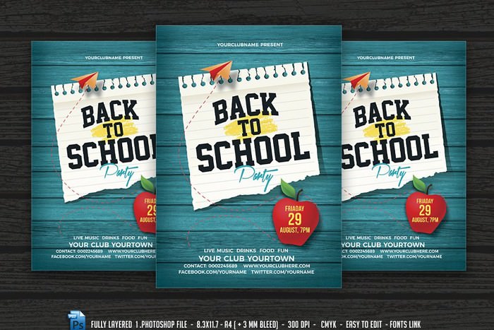 Back To School Party Flyer