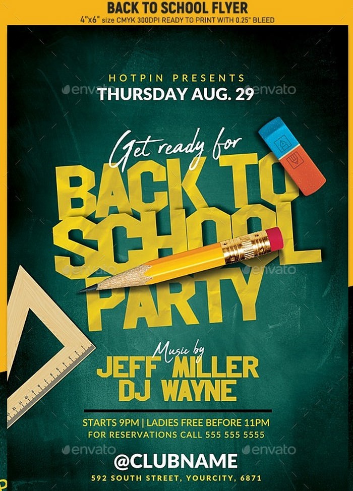Back To School Party Flyer PSD