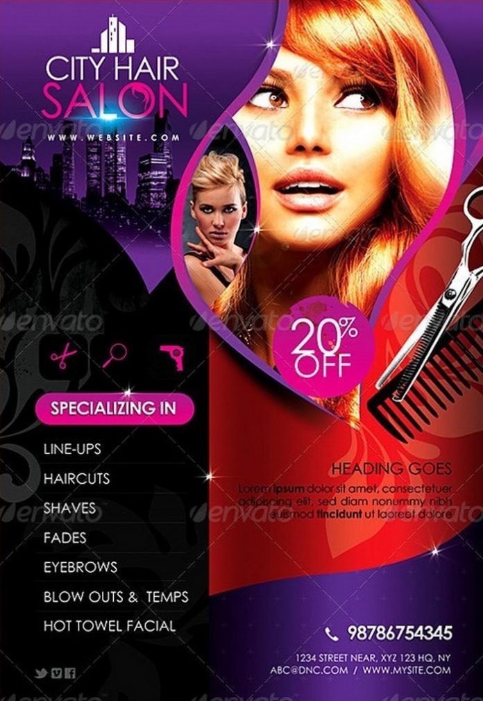 28+ Best Hair Salon Flyer Templates – 2020 - Templatefor