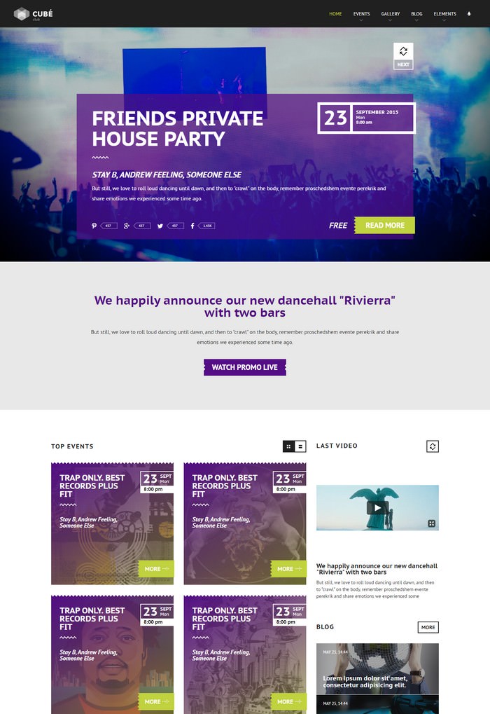 Club Cube Responsive HTML5 Template