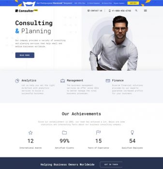 HTML5 Theme for Consulting Firm Website Template Free