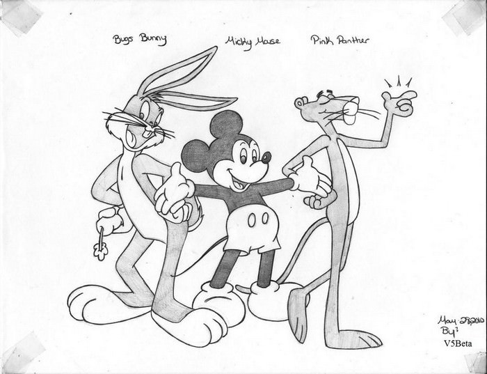 Mickey Mouse Bugs Bunny Pink Panther
