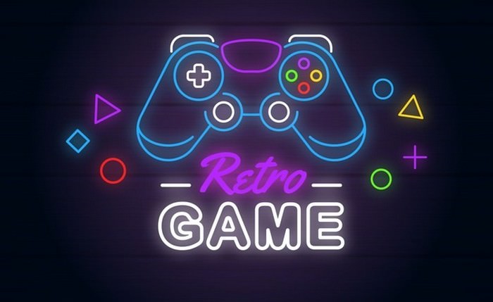 Neon Lights Vintage Gaming Logo