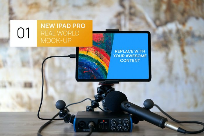 iPad Pro 11 with Recorder World Mock-up