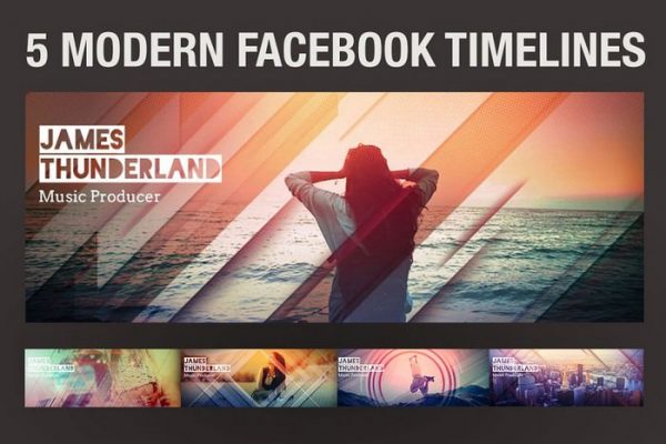 97 Best Facebook Cover PSD Templates 2024 Templatefor   5 Modern Facebook Timeline Covers 600x400 