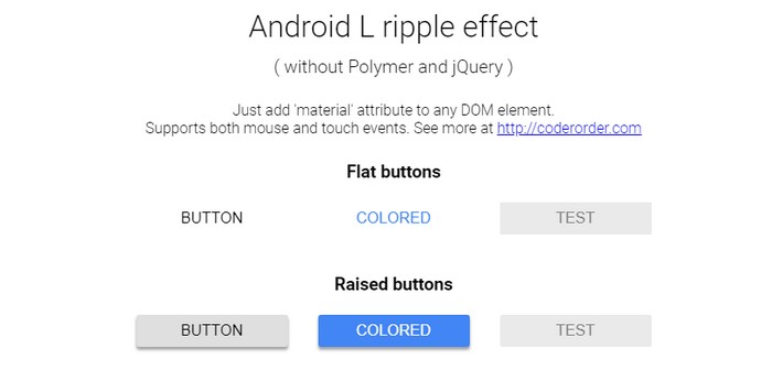 Android L Ripple Effect Without Polymer