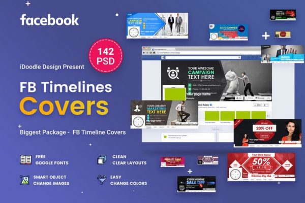 97 Best Facebook Cover PSD Templates 2024 Templatefor   Facebook Timeline Covers 142 PSD 600x400 