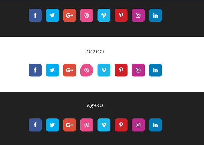 CSS3 Social buttons vol.1