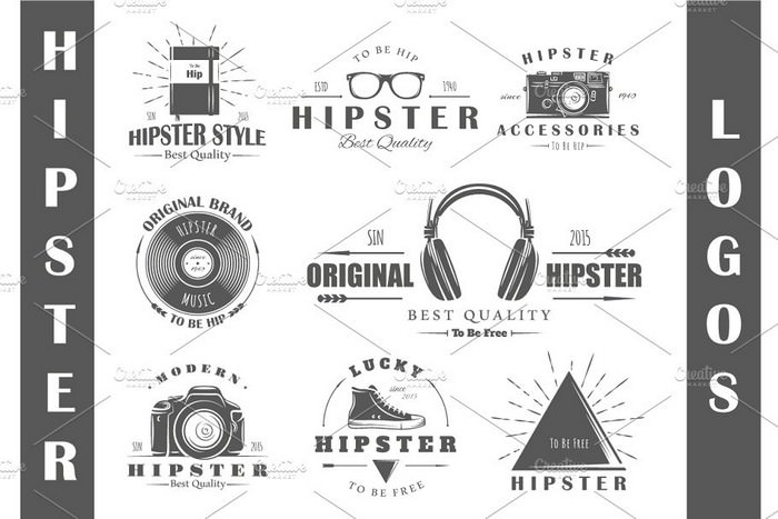 8 Hipster Logos Templates Vol.1